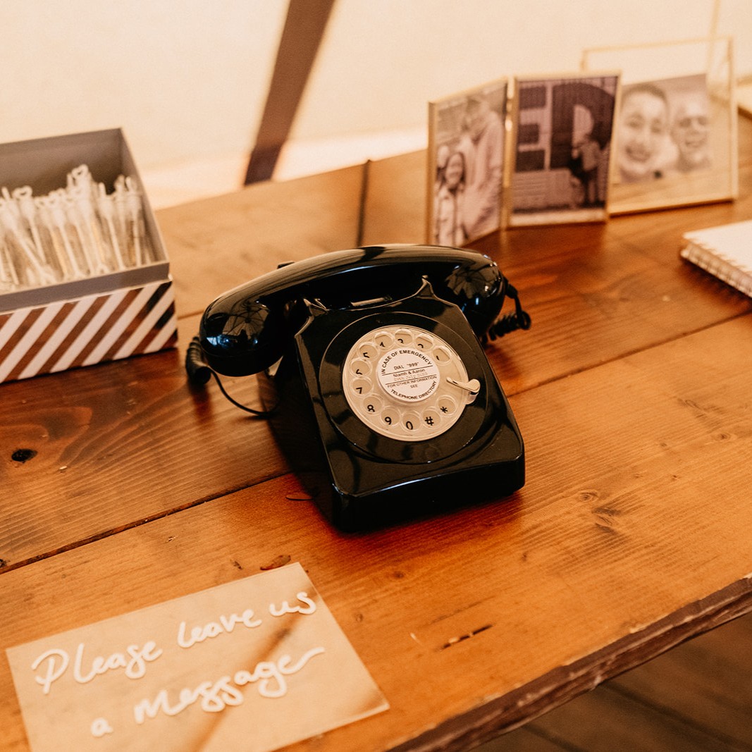 Rotary phone audio guestbook